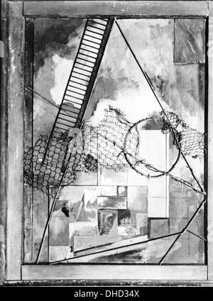 Une image de propagande nationale socialiste montre la peinture 'Das Merzbild 1919' de Kurt Schwitters à l'exposition d'art dégénéré à Dresde, Allemagne, septembre 1933. L'exposition a ouvert ses portes à Dresde en septembre 1933. La légende originale contemporaine se lit comme suit: 'Schwitters: DAS Merzbild. Acquisition 1920 - 1 400.-- RM.' Fotoarchiv für Zeitgeschichte / FILE - PAS DE SERVICE DE VIREMENT - Banque D'Images