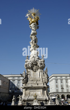 La colonne de la Sainte Trinité à Linz Banque D'Images