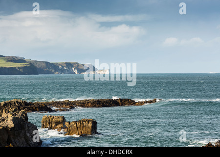 Kinbane Head de Ballycastle le comté d'Antrim en Irlande du Nord Banque D'Images