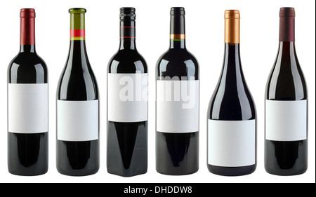 Des bouteilles de vin non isolé avec Clipping Path Banque D'Images