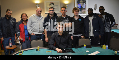 Sam Holden poker player prenant part à un tournoi de poker à Londres Banque D'Images