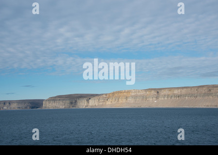 Le Canada, l'archipel Arctique, le détroit d'Hudson, Nunavut, l'île Akpatok. Banque D'Images