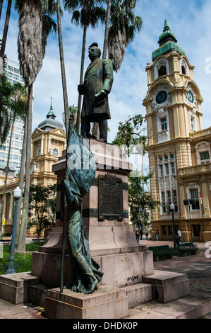 Statue dans le centre de Porto Alegre, Rio Grande do Sul, Brésil Banque D'Images