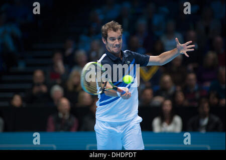 London, UK . 07Th Nov, 2013. Richard Gasquet (FRA) jouer Roger Federer (SUI) à la Barclays ATP World Tour Finals Crédit : Malcolm Park editorial/Alamy Live News Banque D'Images