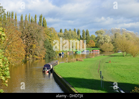 Tamise en automne d'Abingdon Abingdon, pont-on-Thames, Oxfordshire, Angleterre, Royaume-Uni Banque D'Images