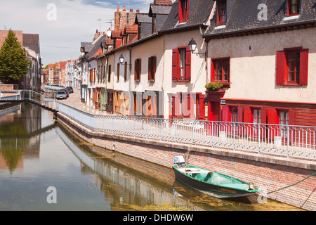 Maisons dans le quartier Saint Leu d'Amiens, Somme, Picardie, France, Europe Banque D'Images