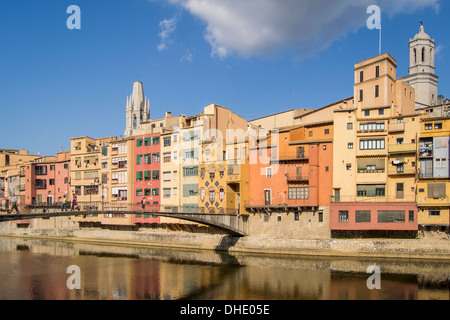 Gérone et de l'onyar river Banque D'Images