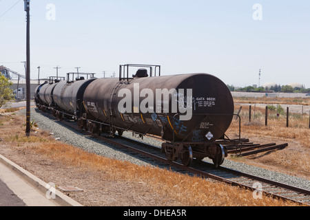 DOT 111 wagons-citernes ferroviaires - California USA Banque D'Images