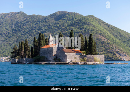 St George's Island, dans la baie de Kotor, site classé au Patrimoine Mondial de l'UNESCO, le Monténégro, Europe Banque D'Images