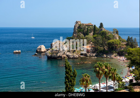 Isola Bella à Taormina, Sicile, Italie, Méditerranée, Europe Banque D'Images