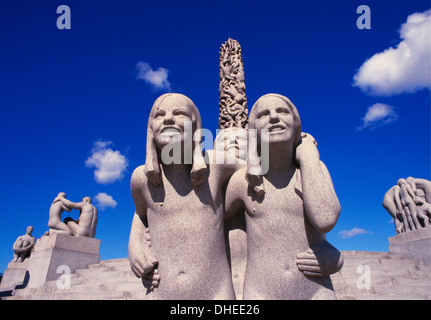 Sculptures de Vigeland, parc Frogner, Oslo, Norvège Banque D'Images