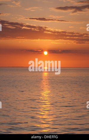 Coucher de soleil depuis le pont, Nyborg-Korsor Korsor, Danemark du Sud, Danemark, Scandinavie, Europe Banque D'Images