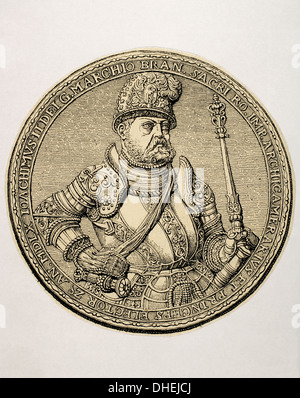 Joachim II Hector (1505-1571). L'électeur de Brandebourg. Membre de la maison de Hohenzollern. La gravure. Banque D'Images