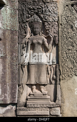 Temple Bayon, fin du 12e siècle, bouddhiste, Angkor Thom, Siem Reap, Cambodge Banque D'Images