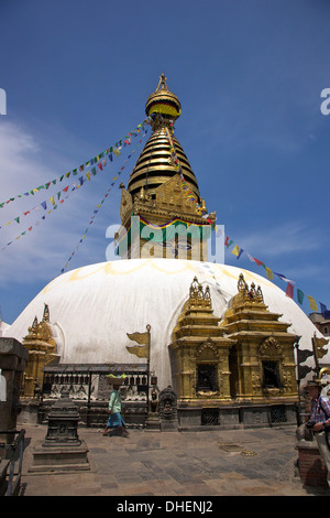 Swayambhunath Stupa (Monkey Temple), UNESCO World Heritage Site, Katmandou, Népal, Asie Banque D'Images