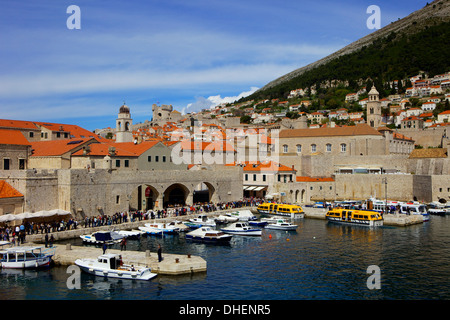 Vieux Port quartier du port, Dubrovnik, site du patrimoine mondial de l'UNESCO, la Croatie, l'Europe Banque D'Images