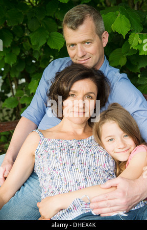 Portrait d'une famille avec fille Banque D'Images