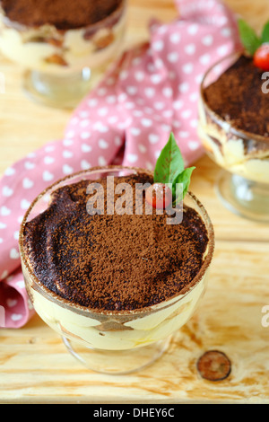Tiramisu maison au cacao, de l'alimentation Banque D'Images