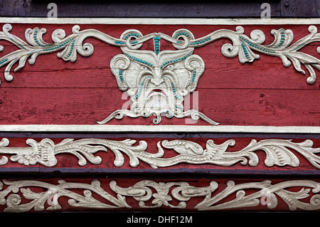 Les masques de théâtre triste, centre historique, Hameln, Basse-Saxe, Allemagne, Europe, Banque D'Images