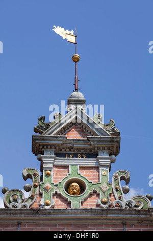 L'Dempterhaus ou Leisthaus, 1607, de style Renaissance de la Weser, musée, Hameln, Basse-Saxe, Allemagne, Europe Banque D'Images