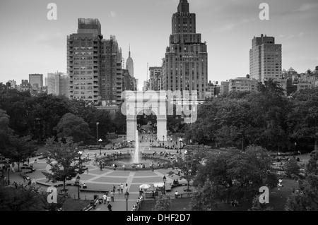 Vue donnant sur Washington Square Park, New York University et de Fifth Ave, NYC Banque D'Images