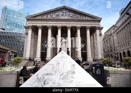 L'Angleterre, Londres, l'ancien bâtiment de la Bourse Banque D'Images