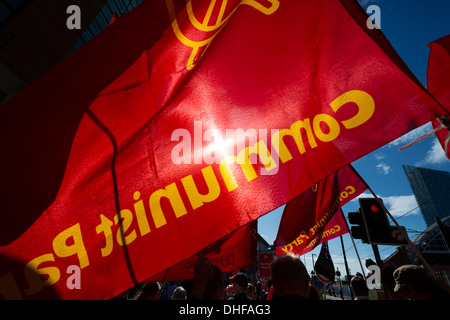 Manifestation organisée par le TUC contre les gouvernements de coalition de la privatisation de certaines parties du programme de l'ENM Banque D'Images