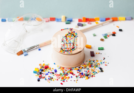 Verre mosaïque italienne 'arts et métiers' 'souvenir cercueils en bois fait main cadeau amour coeurs des coeurs Banque D'Images