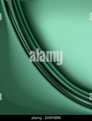 Fond en soie verte avec quelques plis souples Banque D'Images