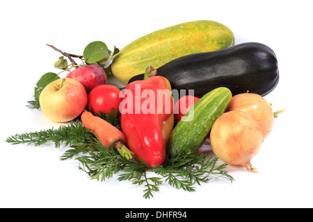 Les fruits et légumes sur un fond blanc. Studio de photographie. Denisovo, Ryazan region, Pronsky domaine. La Russie Banque D'Images