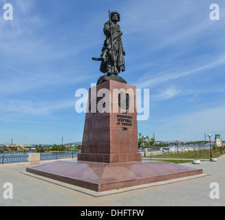 Monument aux fondateurs de la ville d'Irkutsk, sur les rives de la rivière Angara à Irkoutsk. Banque D'Images