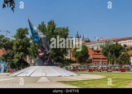 Mémorial de la seconde résistance à Prague, République Tchèque Banque D'Images