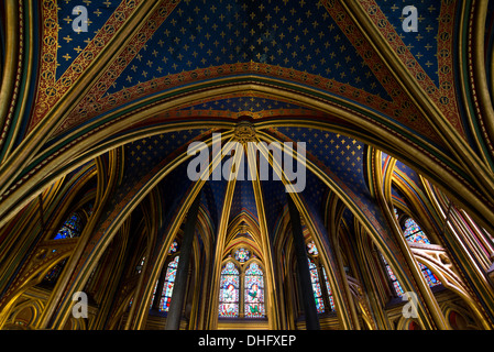 La chapelle de Sainte Chapelle à Paris, France, Europe. Banque D'Images