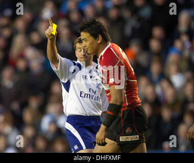 Edimbourg, Ecosse. 09Th Nov, 2013. Ayumu Goromaru du Japon est envoyé au cours de l'automne Viagogo jeu international entre l'Ecosse et le Japon à partir de l'Action Crédit : Murrayfield Plus Sport/Alamy Live News Banque D'Images