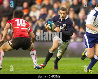 Edimbourg, Ecosse. 09Th Nov, 2013. Scotland's Greig Laidlaw sur l'attaque au cours de l'automne Viagogo jeu international entre l'Ecosse et le Japon à partir de l'Action Crédit : Murrayfield Plus Sport/Alamy Live News Banque D'Images