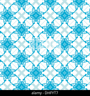Illustration d'un modèle transparent vintage blue wallpaper Banque D'Images
