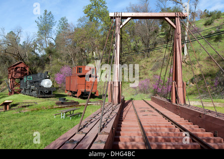 Platine de fer, El Portal Transportation Museum, Foresta Road, El Portal, Californie, USA. Banque D'Images