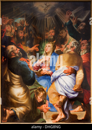 Anvers, Belgique - 5 SEPTEMBRE : Peinture de la Pentecôte par scène Matthijs Voet à St Pauls church (Paulskerk) Banque D'Images