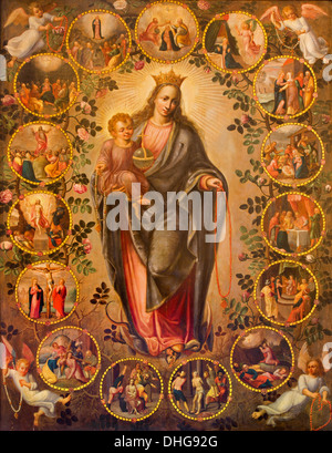 Anvers, Belgique - 5 SEPTEMBRE : Madonna de Rosaire. La peinture de 19. 100. dans le corridor du côté de St Pauls church (Paulskerk) Banque D'Images
