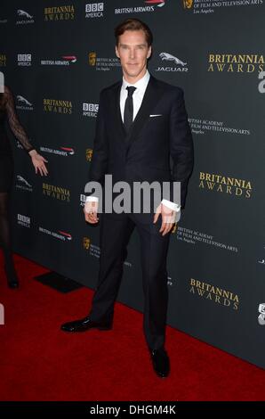 Benedict Cumberbatch arrive à la remise des prix de la BAFTA Britannia à Los Angeles, Californie, le 9 novembre 2013 Banque D'Images