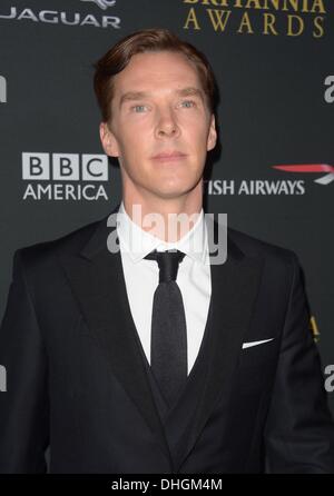 Benedict Cumberbatch arrive à la remise des prix de la BAFTA Britannia à Los Angeles, Californie, le 9 novembre 2013 Banque D'Images