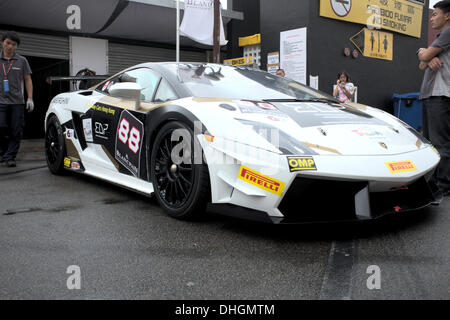 Lamborghini garée dans la fosse voies à Grand Prix de Macao. La Lamborghini Super Trofeo série a été exécuté sur ce jour Banque D'Images