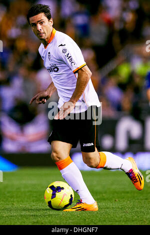 Valence, Espagne. 10 nov., 2013. H.Postiga avant de Valence CF en action au cours de l'espagnol La Liga match entre Valence et Real Valladolid du stade Mestalla. Credit : Action Plus Sport/Alamy Live News Banque D'Images