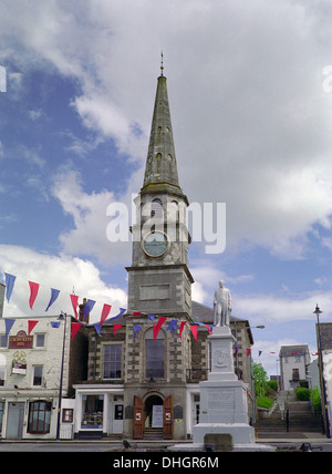 Place du marché de Selkirk avec Sir Walter Scott Statue et le Old Court House, Borders, Scotland, UK Banque D'Images