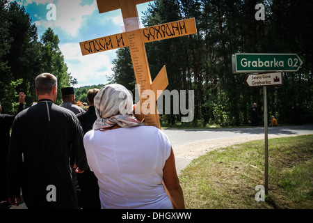 Pèlerinages chrétiens orthodoxes à la sainte montagne de Grabarka en Pologne Banque D'Images