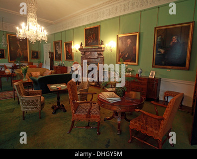 Chambre Verte Dunham Massey, NT, près de Altrincham, Cheshire, England, UK Banque D'Images