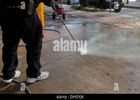 Lavage à l'homme de ronde Banque D'Images