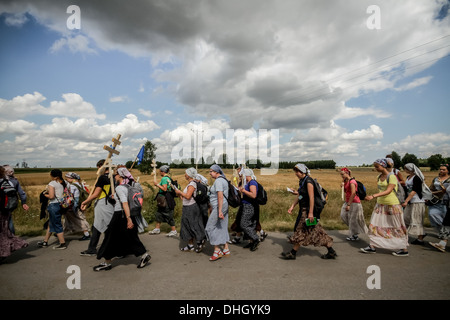 Pèlerinage orthodoxe chrétienne pour le mont de Grabarka en Pologne Banque D'Images