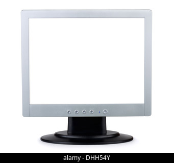 Ordinateur Moniteur LCD avec écran blanc isolated on white Banque D'Images