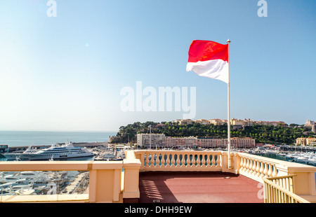 Du drapeau national de la Principauté de Monaco Banque D'Images